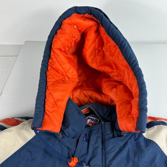 VTG 90s Starter Pro Line Chicago Bears Bomber Jacket Extra Large Blue Full Zip - Picture 5 of 16